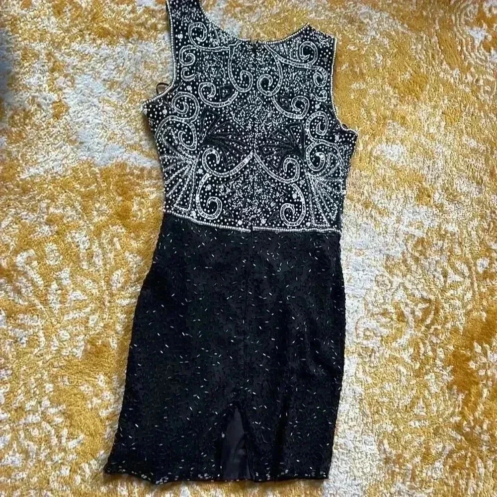 Lawrence Kosar New York vintage hand beaded mini cocktail dress S